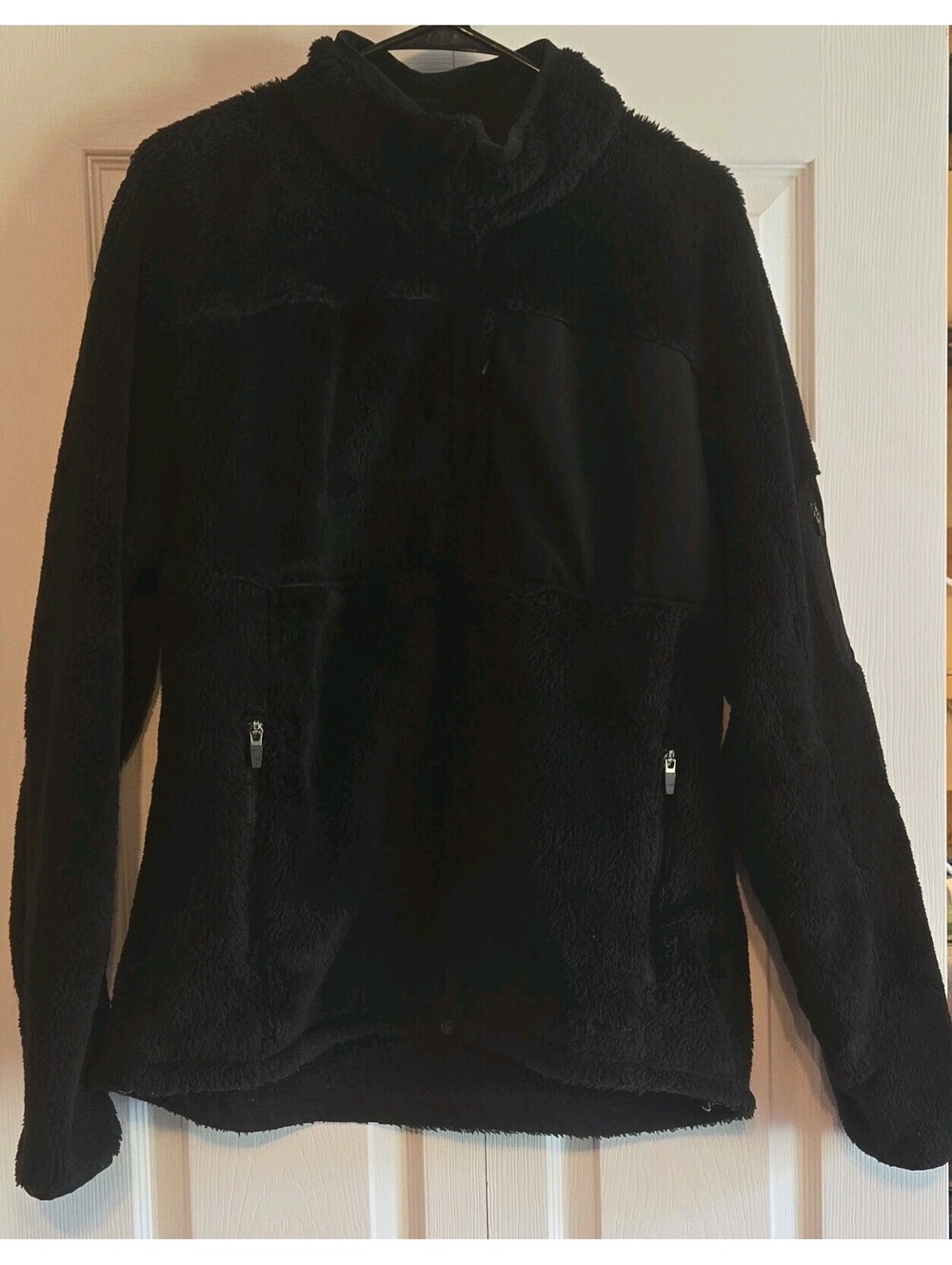 L.L.Bean Mens L Black high-pile polartec Fleece sherpa Full Zip Jacket Zip